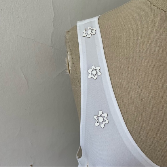 RAG & BONE White Floral Embellished Scoop Neck Sleeveless Tank Top EUC Size S - Picture 8 of 9